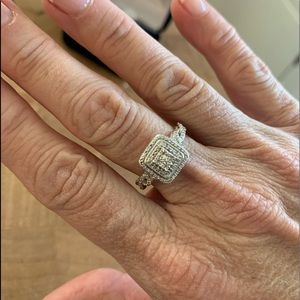 Sterling silver diamond accent ring